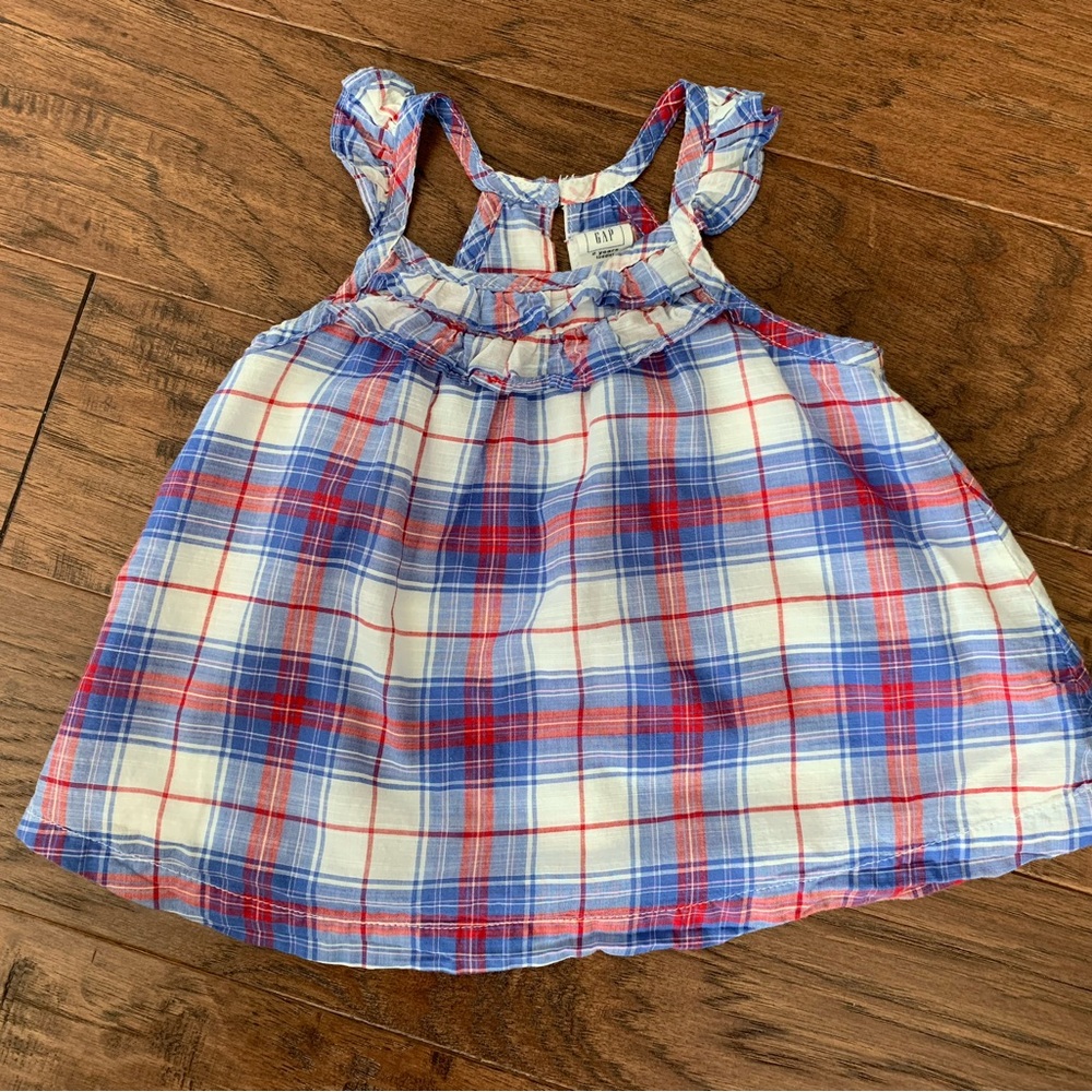 GAP Kids Red and Blue Plaid Top